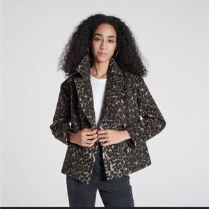 💕 “A New Day”Leopard Print Pea Coat NWT size S